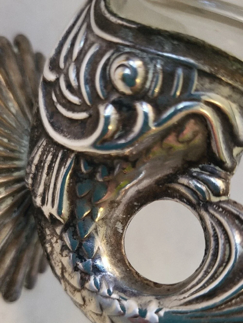 Vintage Art Nouveau Style Fish Open Salt Cellar Silver Plate